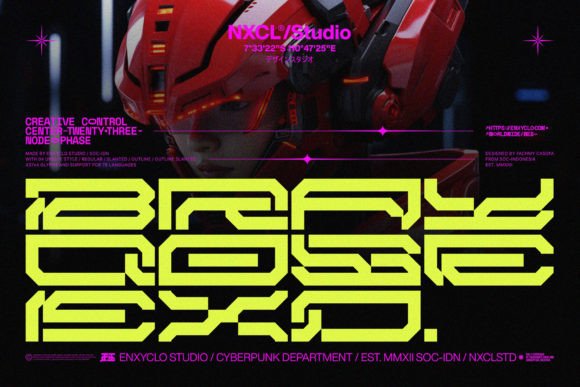 Brayqose Expanded: A Bold Cyberpunk Font Choice